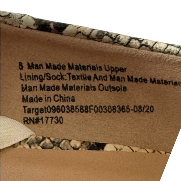 a new day GEMMA Snake Black & Cream Animal print Heels NEW Size 8 - Picture 7 of 12